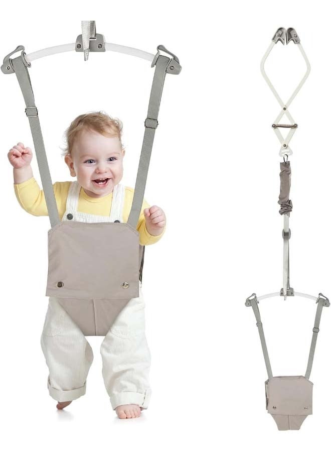 Baby Door Jumper for 6-24 Months (with Door Clamp), Baby Jumper Doorway with Strong Spring  Adjustable Strap, Portable Infant Door Bouncer, Bearing 40 Lbs,Gray - Image 1